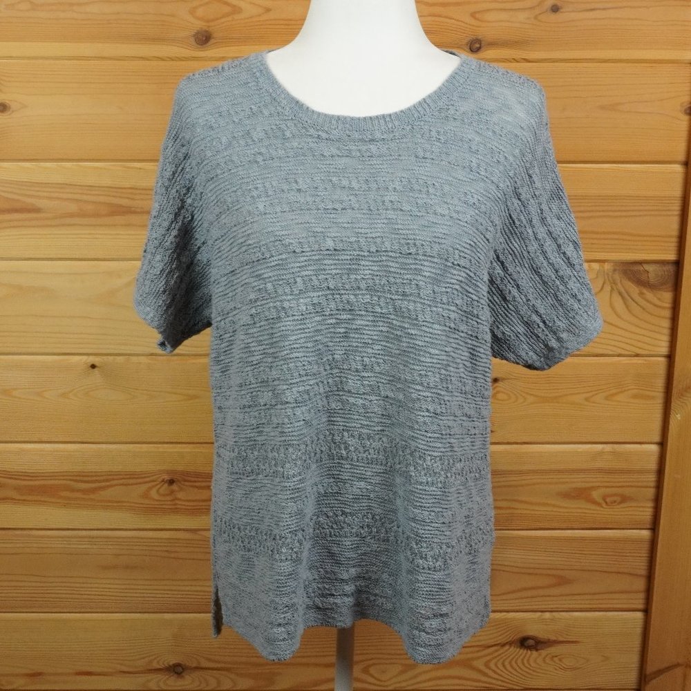 J Jill Gray‎ Short Sleeve Sweater Top Size Medium